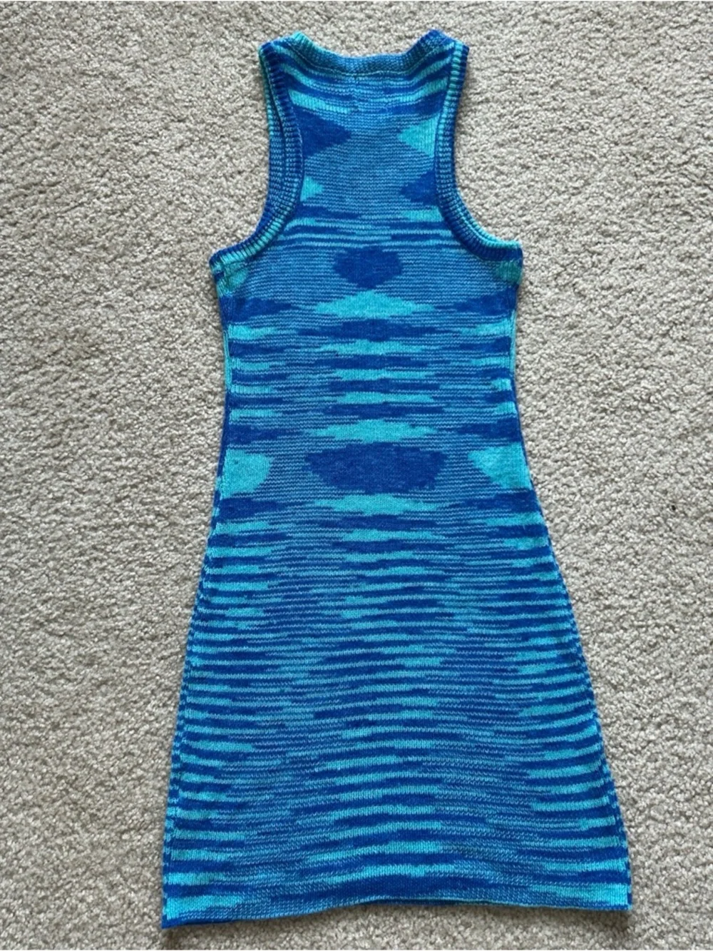 💎 PRINCESS POLLY Elish Blue & Teal Sleeveless Knit Mini Dress XS 💎 - Picture 2 of 5